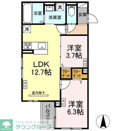 セレスティア扇Vの物件間取画像